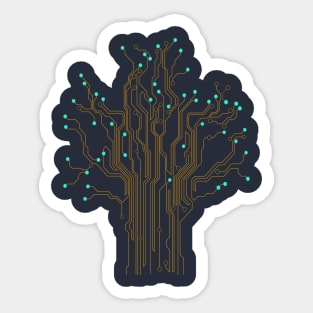 Yellow Technology Tree Sticker